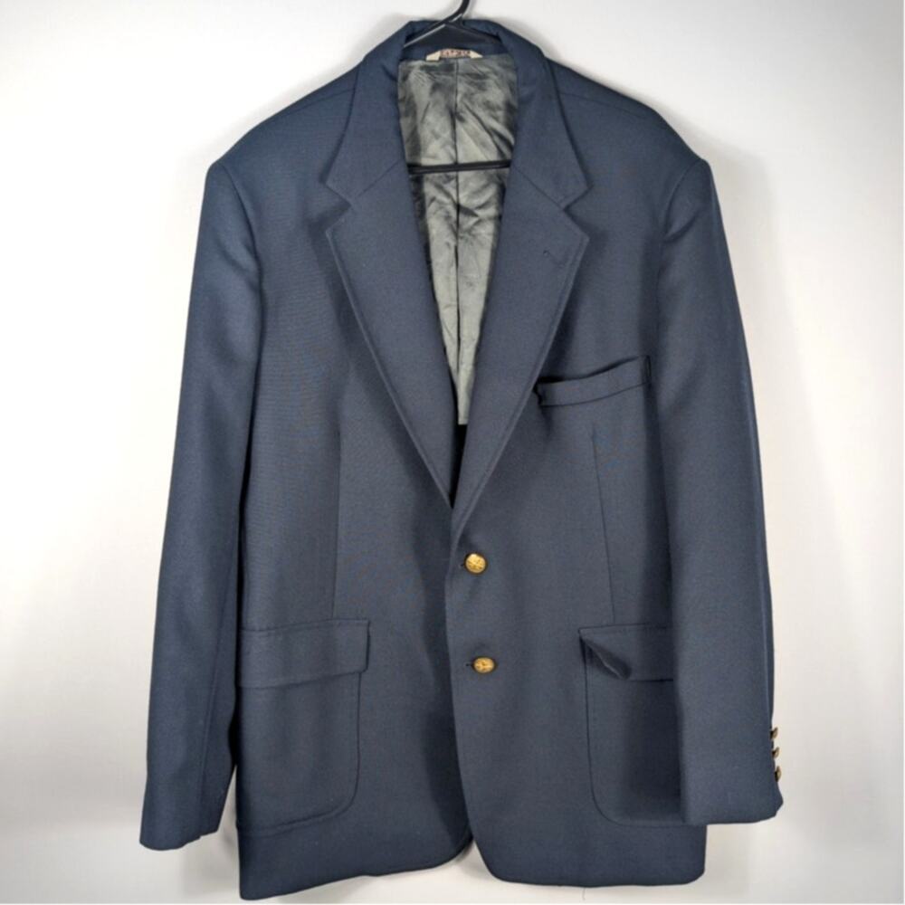 Christopher Hayes 44R Mens Blazer Navy USA Made 2 Button Tailored Sport Coat